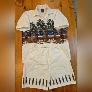 Boys Hawaiian Button Down and Shorts Set